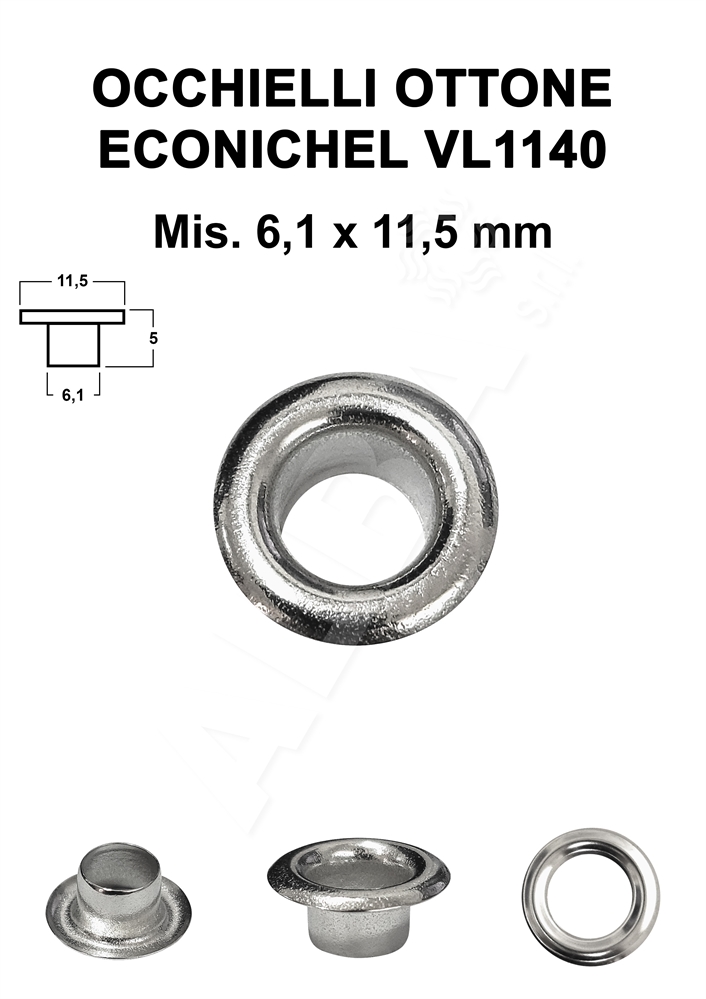 OCCHIELLI OTTONE VL1140 ECONICHEL 6,1x11,5 mm - C/R 140