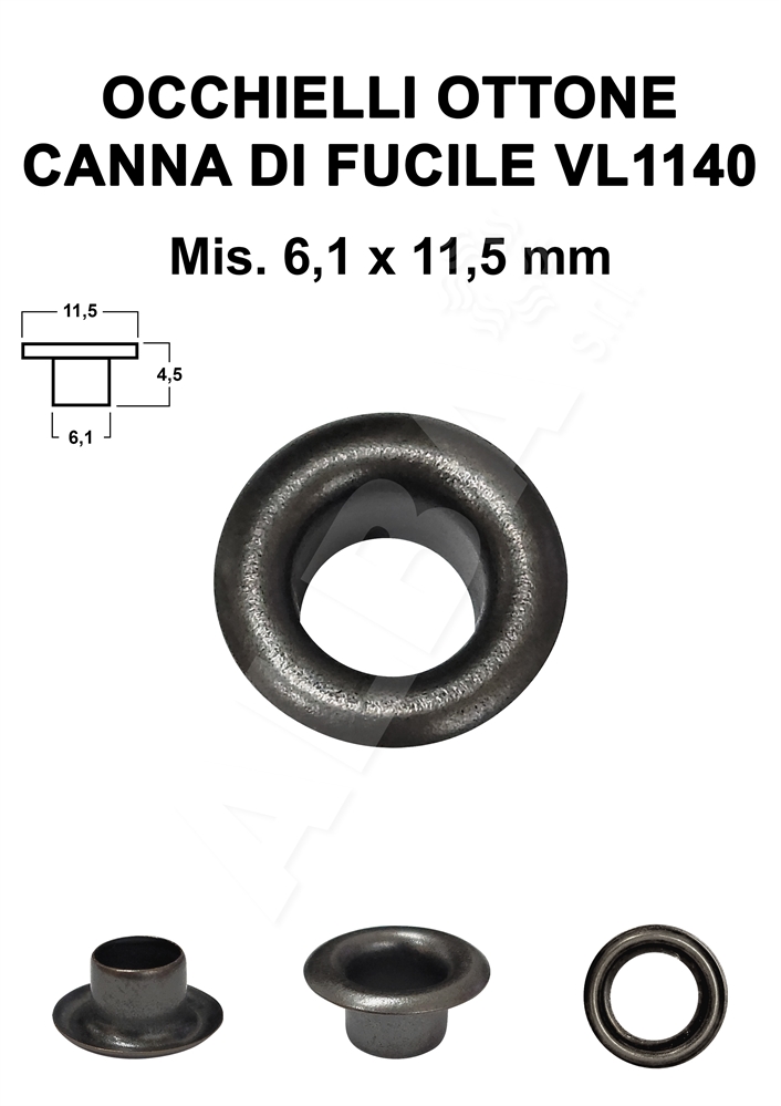 OCCHIELLI OTTONE VL1140 RAME VECCHIO CDF 6,1x11,5 mm ART.140 C/R