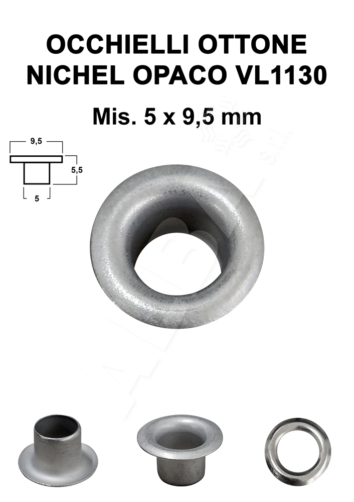 OCCHIELLI OTTONE VL1130 NICHEL FREE OPACO 5x9,5 mm - C/R ART.130