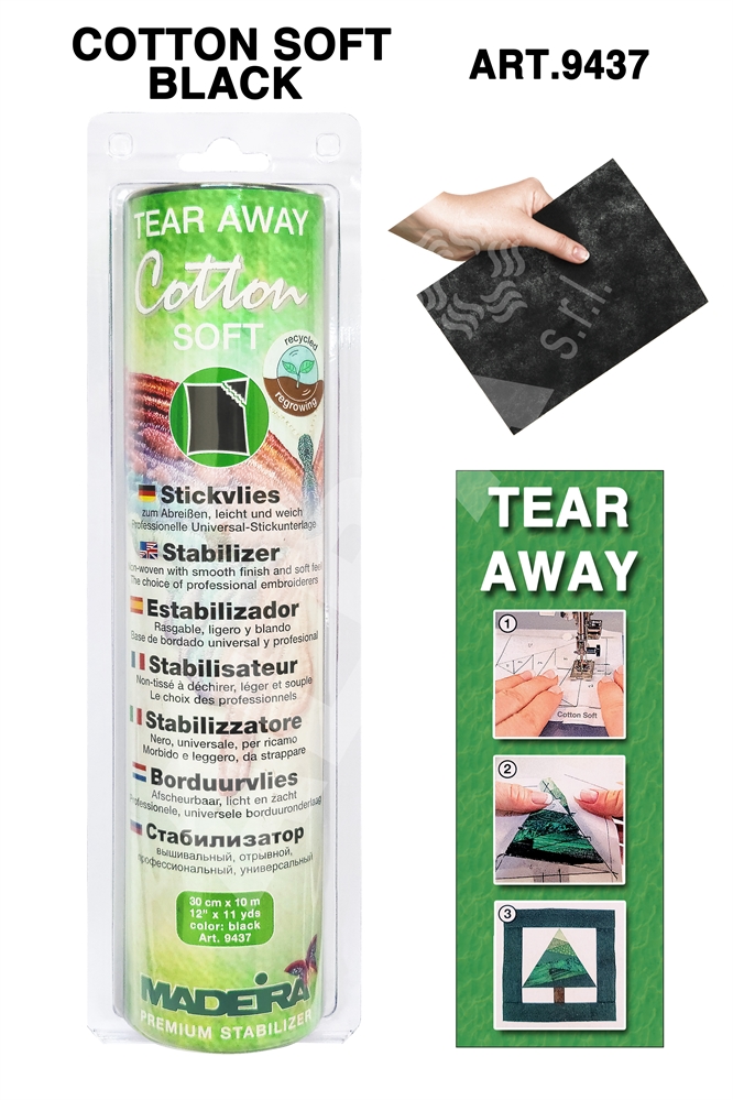 ROTOLO AVALON COTTON SOFT ART.M9437 NERO 30CM X 10MT