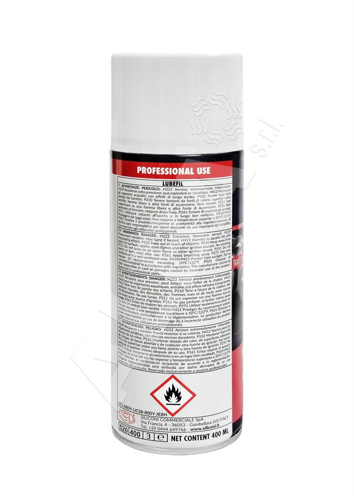 SPRAY GRASSO LUBEFIL TRASPARENTE FILANTE IDROREPELLENTE 400ML