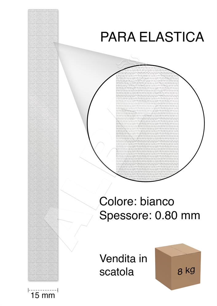 PARA POWER GOMMA ELASTICA BIANCO MM 0,8X15