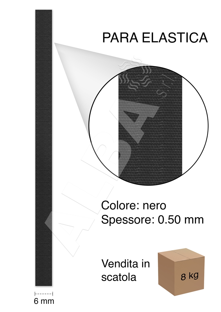 PARA POWER GOMMA ELASTICA NERO MM 0,5X06