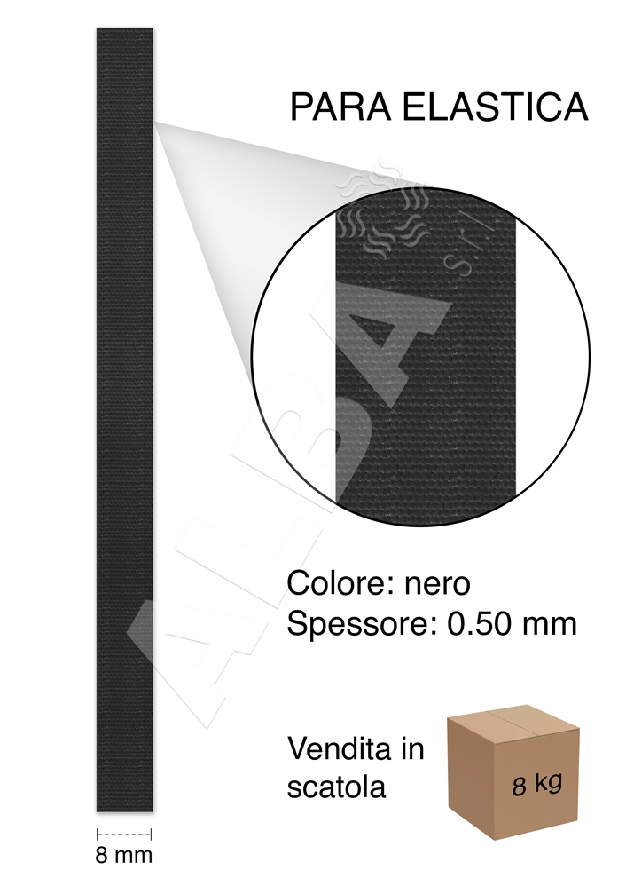 PARA POWER GOMMA ELASTICA NERO MM 0,5X08