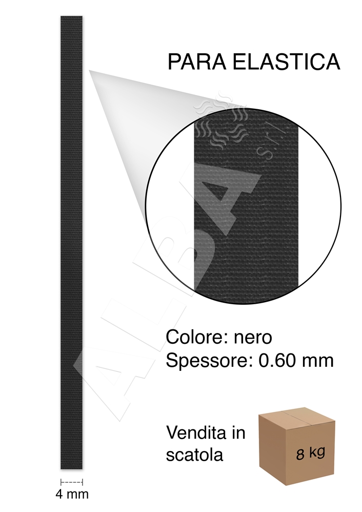 PARA POWER GOMMA ELASTICA NERO MM 0,6X04