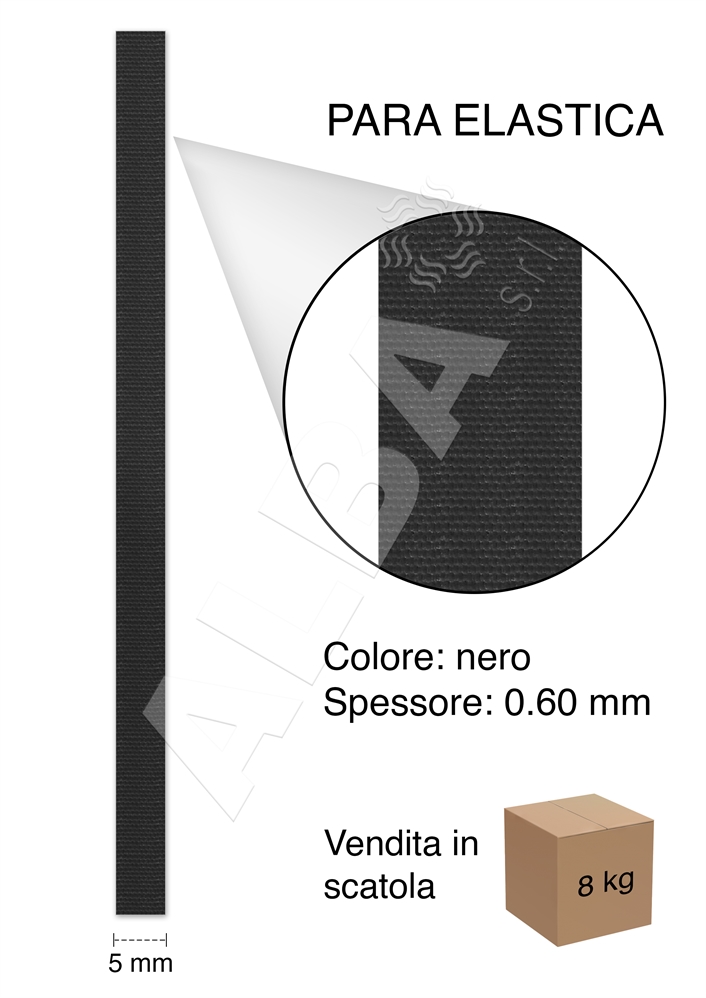 PARA POWER GOMMA ELASTICA NERO MM 0,6X05