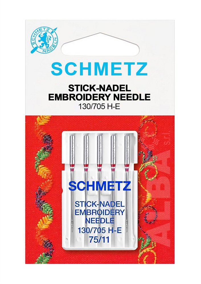 AGHI 130/705H-E STICK-NADEL EMBROIDERY RICAMO SCHMETZ FIN. 075
