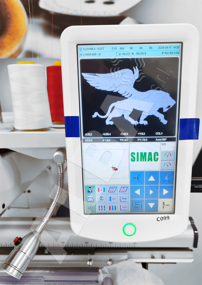 SIMAC 1201L MACCHINA DA RICAMO CAMPO 40x60cm 1 TESTA 12 AGHI
