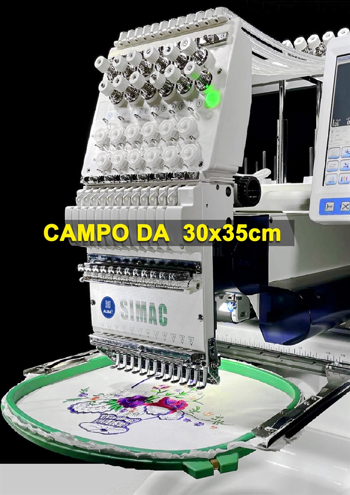 SIMAC 1201M MACCHINA DA RICAMO CAMPO 30x35cm 1 TESTA 12 AGHI