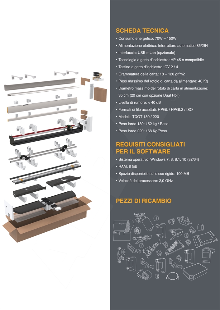 PLOTTER PER ABBIGLIAMENTO TKT TDOT 180 - ETHERNET - 2 TESTINE