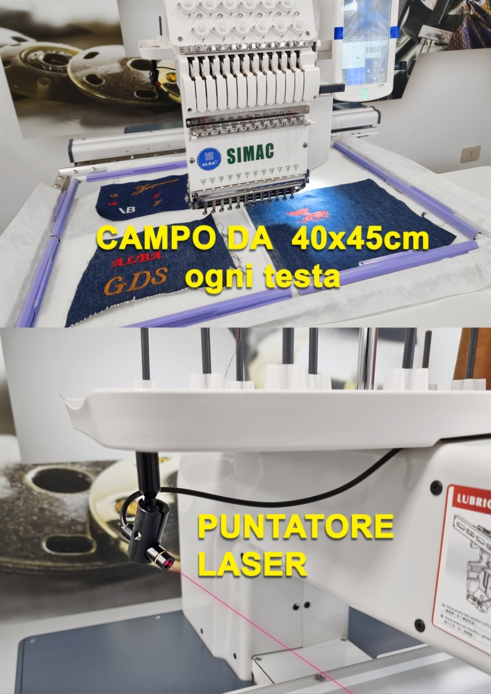 SIMAC 1204HC MACCHINA DA RICAMO CAMPO 40x45cm 4 TESTE 12 AGHI