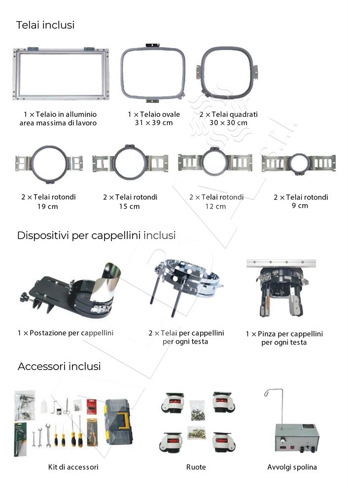 SIMAC 1204HC MACCHINA DA RICAMO CAMPO 40x45cm 4 TESTE 12 AGHI