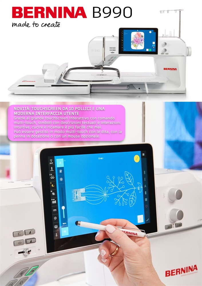 BERNINA B990 MACCHINA PER CUCIRE E RICAMARE CON UNITA' RICAMO XL