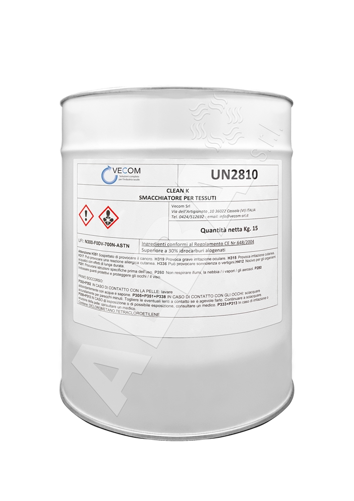 SMACCHIATORE PER TESSUTI CLEAN K - LATTINA DA KG.15