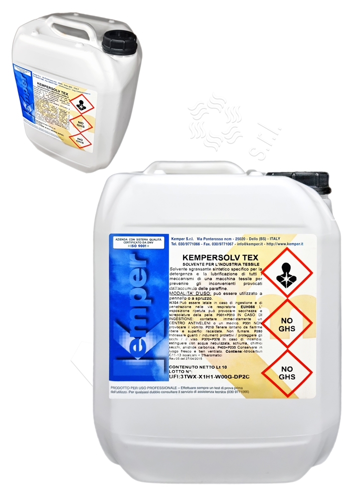 LUBRIFICANTE KEMPERSOLV TEX PER PULIRE MACCHINE TESSILI - LT.10