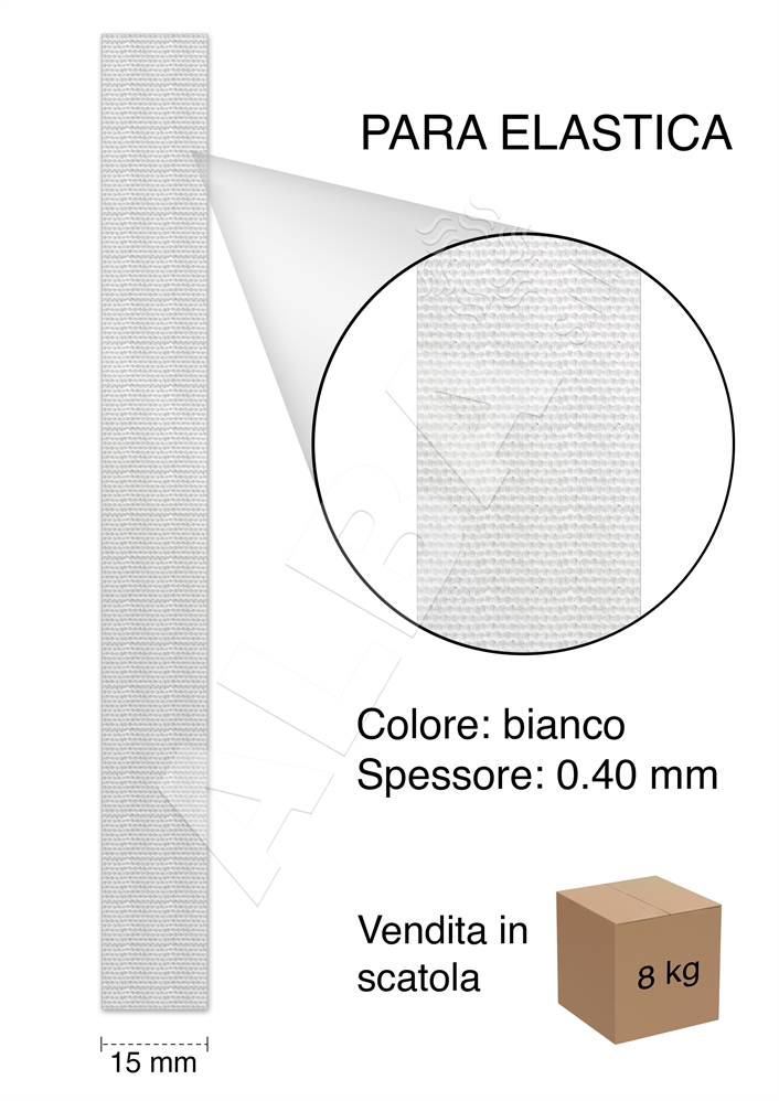 PARA POWER GOMMA ELASTICA BIANCO MM 0,4X15