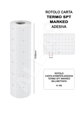 CARTA TERMO SPT MARKED H.165 MILLIMETRATA BIANCA ADESIVA